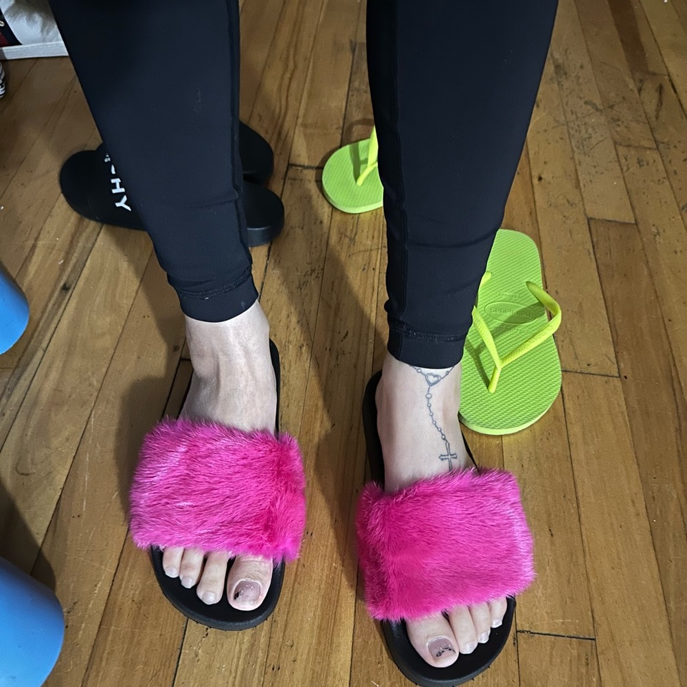 pink mink slippers